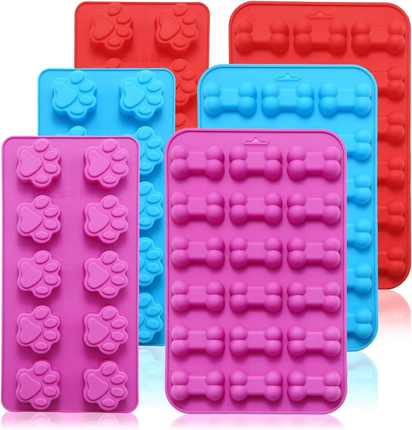 6PCS Silicone Molds Puppy Dog Paw and Bone, Elegant Chocolate Molds for Baking, Non-Stick Gummy Molds, Dog Treat Molds, Used for Chocolate, Candy,Pudding, Jelly,Ice Cube,Biscuits,Dog Treat by1