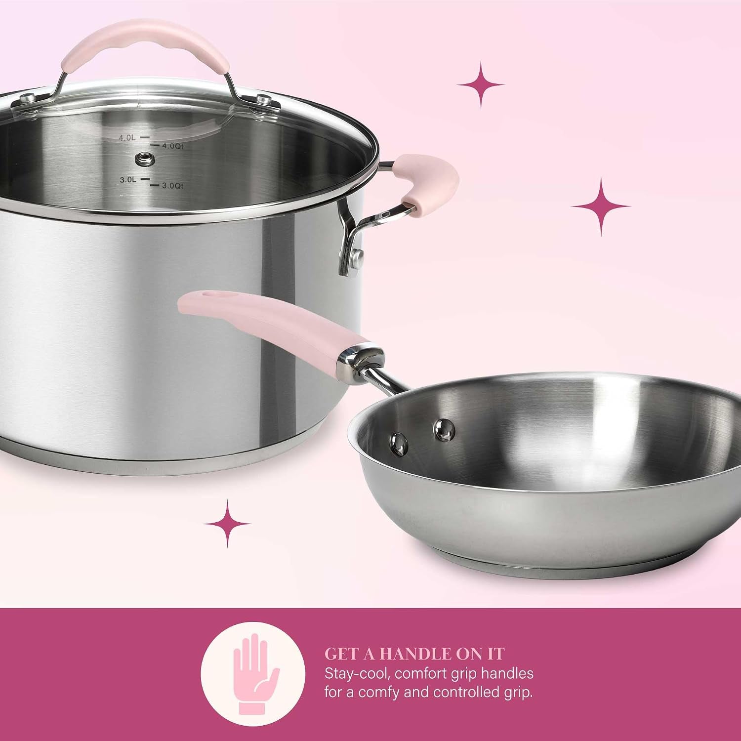 stainless-steel-pots-and-pans-set-with-stay-cool-pink-handles-tempered-glass-lids-bonus-heart-shaped-measuring-cups-and-spoons-dishwasher-safe-cookware-10-piece-set