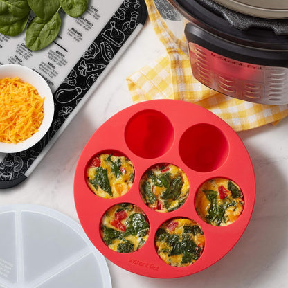 Official Silicone Egg Bites Pan with Lid - Compatible with 6 Qt., 8 Qt. Cookers - Ideal for Egg Bites, Muffins, Baby Food, and More - Bpa-Free, Non-Stick, and Heat Resistant to 450°F | Bpa-Free Nonstick Food Mold for Egg Bites, Muffins, Baby Food & Frozen Desserts, Fits 6 & 8 Qt Cookers, Dishwasher Safe8