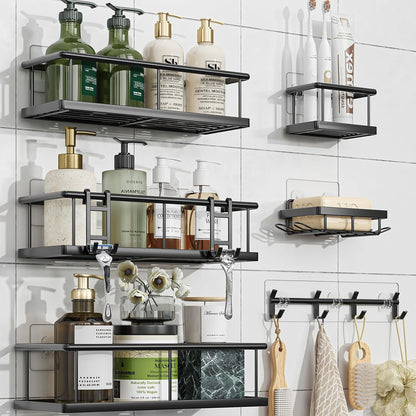 6 Pack Shower Caddy Adhesive, Rustproof Shower Shelves1