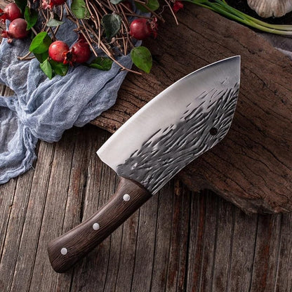 Meat Cleaver, 7 Inch Wooden Handle Kitchen Knives Slicing Vegetables Meat Chopping Knife Forged Boning Butcher Knives Cooking Tools3