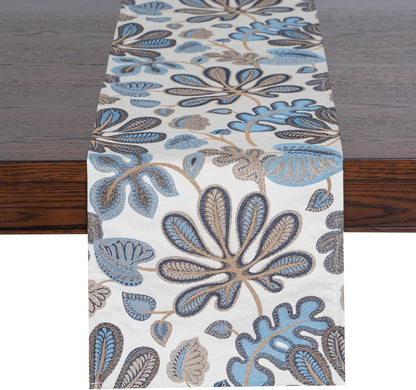 Tropical Leaf Table Runner for Home Decor 13X72 Inches Blue Brown Seasonal Dining Table Decoration Table Linen1
