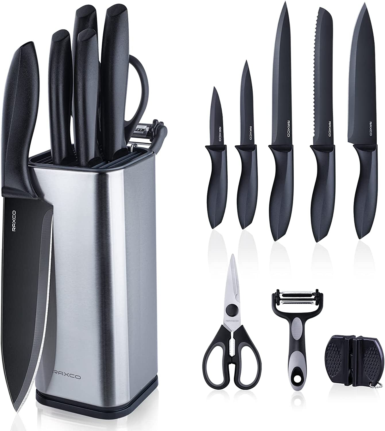 knife-set-10-piece-stainless-steel-kitchen-knife-set-with-block-black-compact-small-countertop-holder-pro-sharpened-stainless-steel-chef-knives-space-saving-knife-set-for-rv-apartment