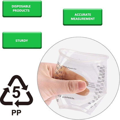 20PCS 8Oz Disposable Plastic Measuring Mixing Cups with 20 Wooden Stirring Sticks, Clear Graduated Cups for Epoxy Resin Paint Pigment Mixing (20)8
