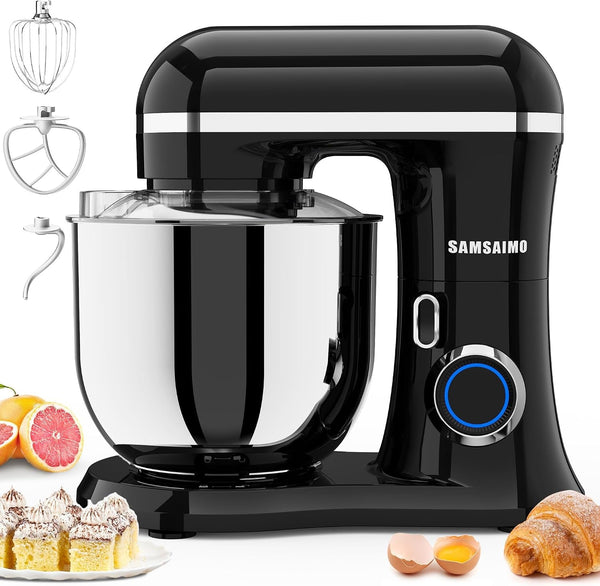Stand Mixer, 6.5QT Tilt-Head Electric Kitchen Mixer 660W, 10-Speed Household Food Mixer with 304 Stainless Steel Bowl, Bread Cake Mixer Include Dishwasher Safe Dough Hook, Beater and Whisk1