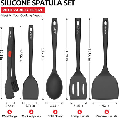 Silicone Spatula Turner Set of 5 for Nonstick Cookware, BPA Free2