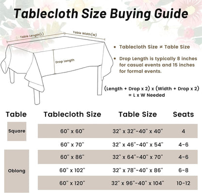 Square Vintage Cotton Linen Tablecloth with Stitching Tassels Washable Fabric Table Cover for Dining Kitchen Tea Party, 60 X 60 Inches, Green Pine Cone6