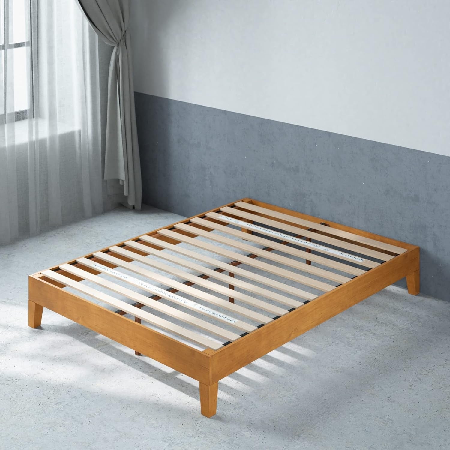 12-inch-deluxe-wood-platform-bed-no-boxspring-needed-wood-slat-support-rustic-pine-finish-queen-olb-pwpbbo-12q