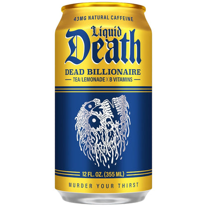 Iced Tea - Dead Billionaire (Black Tea/Lemonade), Less Sugar*, Boost of Caffeine, B Vitamins, No Artificial Sweeteners, 12 Fl Oz (Pack of 12)3
