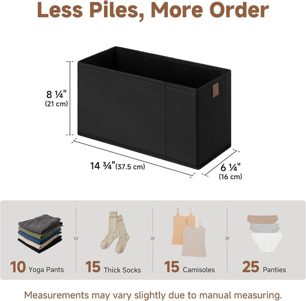 Narrow Closet Baskets, 6¼"Lx14¾Wx8¼H, 4-Pack, Black2