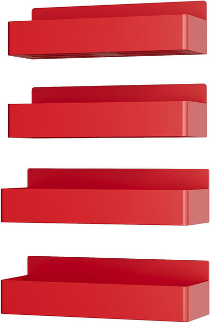 Magnetic Spice Rack for Refrigerator, Kitchen Organizer and Storage Shelf, Red (4 Pack)…4