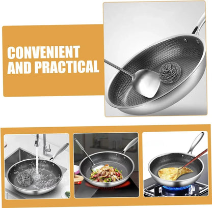 Clad Stir Fry Pan Poached Egg Pan Stainless Steel Skillet Honeycomb Handles for Induction Electric Gas Stove Easy to Clean Ergonomic Design4
