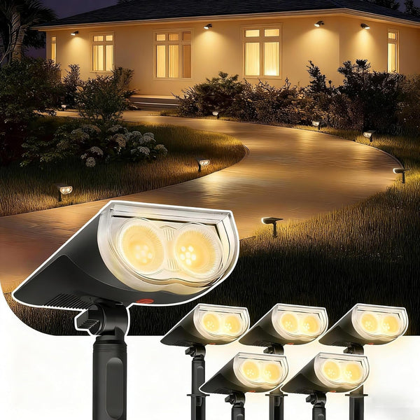 Solar Spotlights Outdoor Waterproof Dusk to Dawn Warm White 6 Pack1