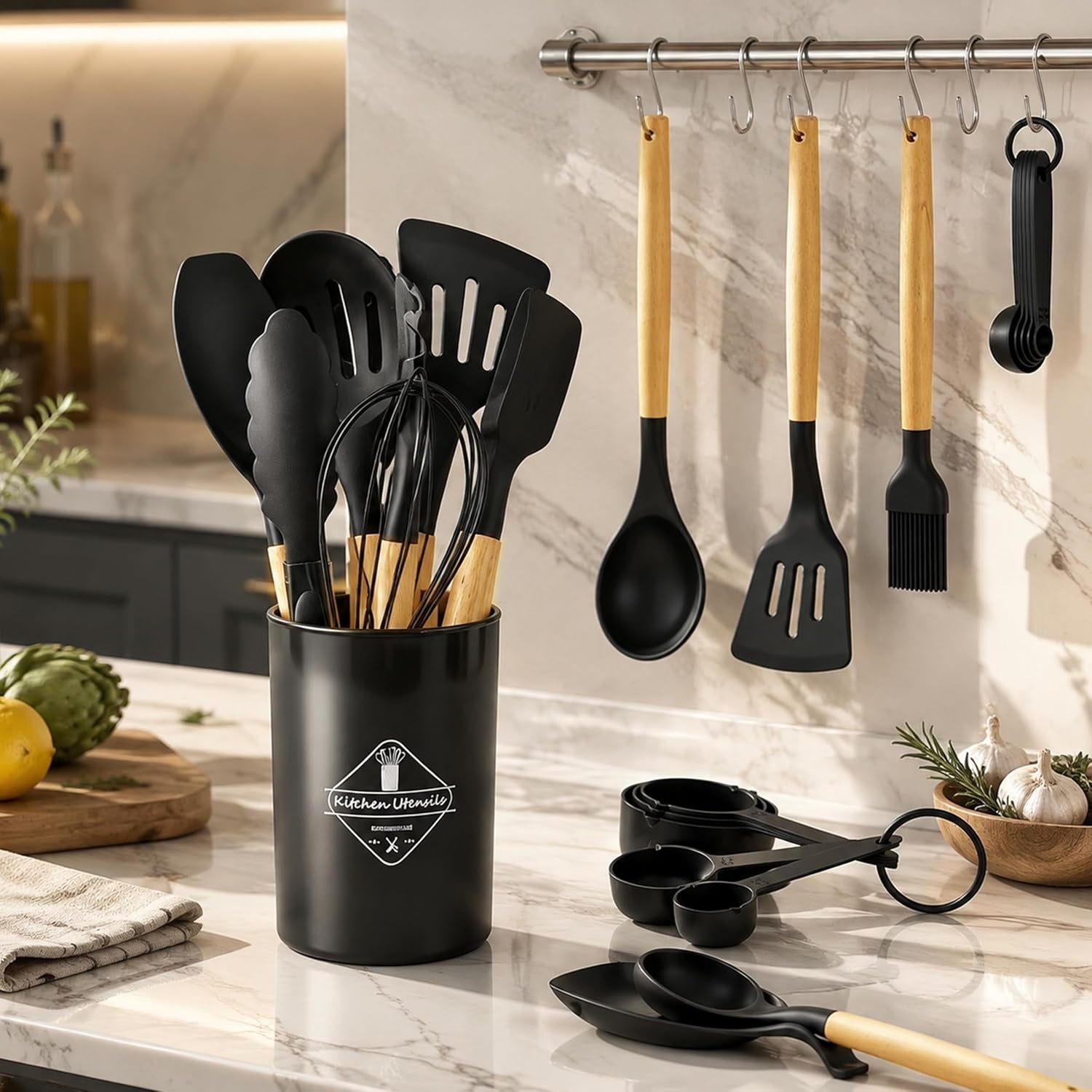 33-pcs-silicone-kitchen-cooking-utensils-set-wood-handle-holder