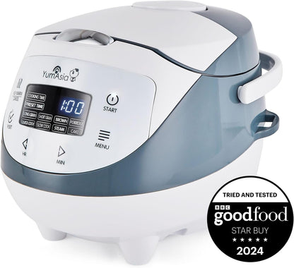 Panda Mini Rice Cooker with Ninja Ceramic Bowl and Advanced Fuzzy Logic (3.5 Cup, 0.63 Litre) 4 Rice Cooking Functions, 4 Multicooker Functions, Digital LED Display - 120V1