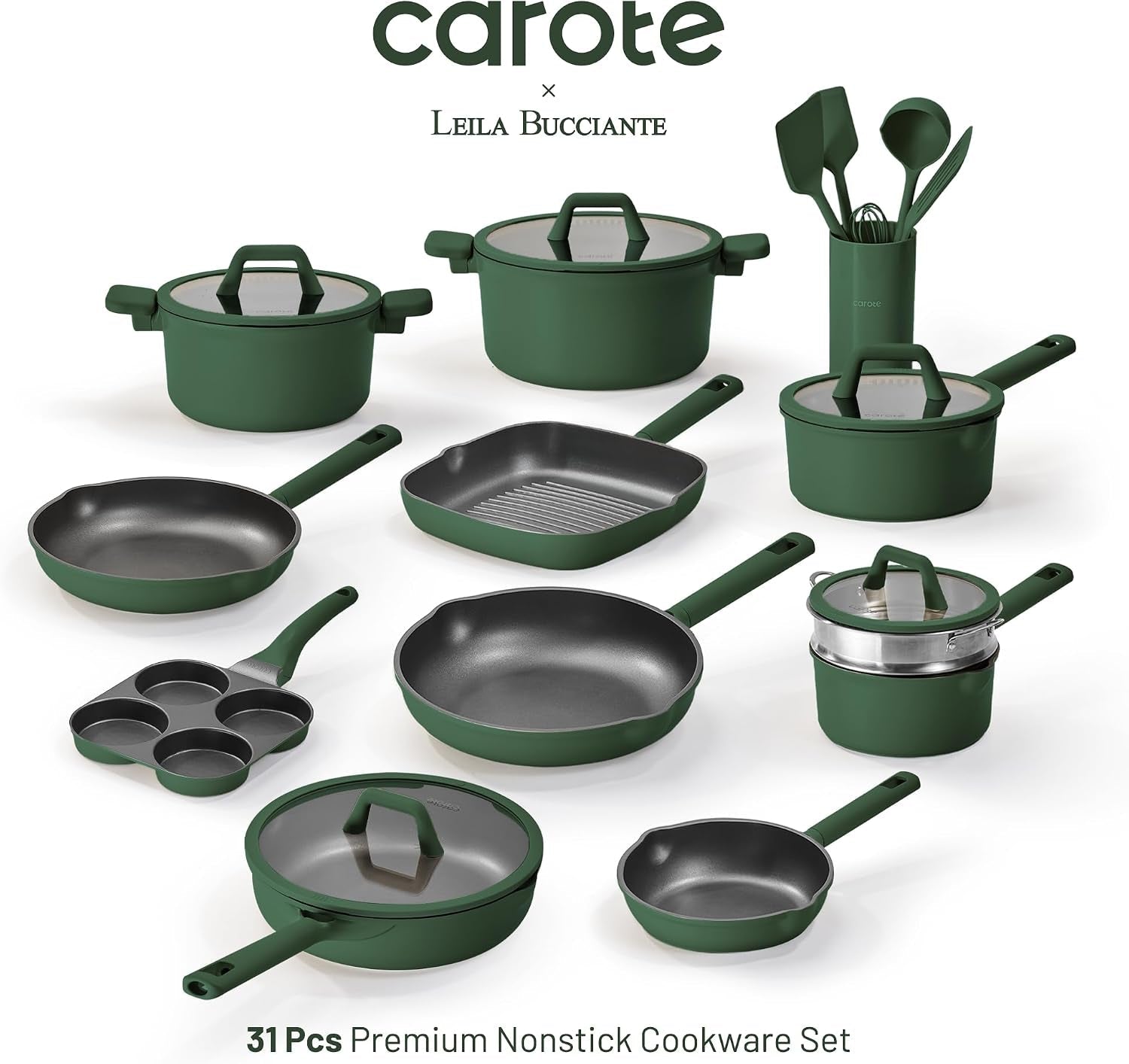 31pcs-pots-and-pans-set-nonstick-cookware-set-egg-pan-steamer-durable-silicone-utensils-even-heating-all-stovetop-compatible-green