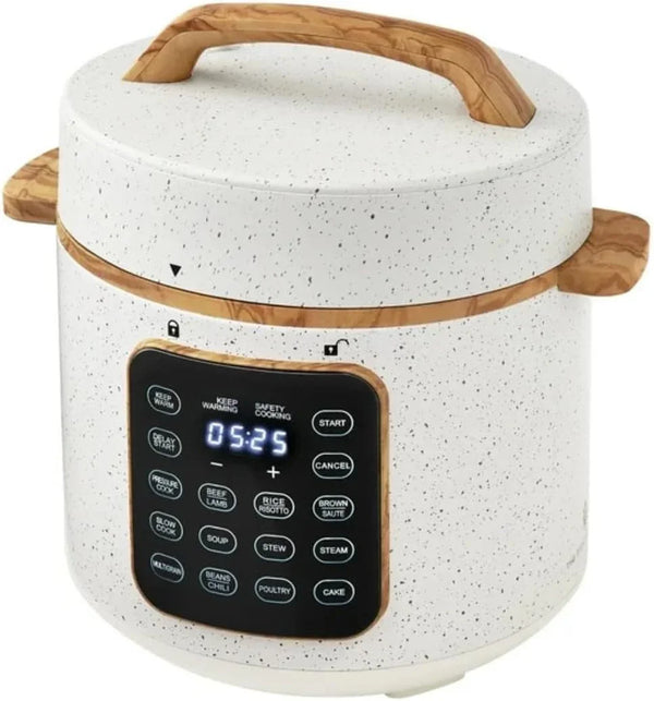 The Woman 6-Quart Electric Pressure Cooker with Touch Control Display & Locking Lid,Multi-Use,Keep Warm, Tempered Glass Lid1