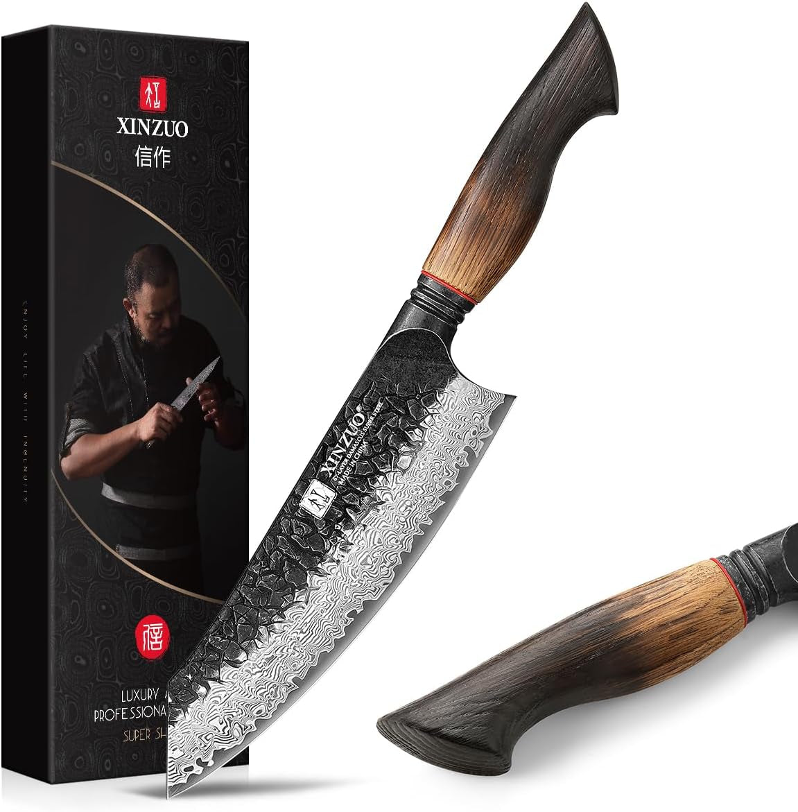 7-6-inch-sharp-damascus-santoku-knife-professional-67-layers-damascus-steel-kitchen-meat-knife-for-home-and-kitchen-10cr15comov-steel-core-with-white-oak-red-g10-gasket-handle