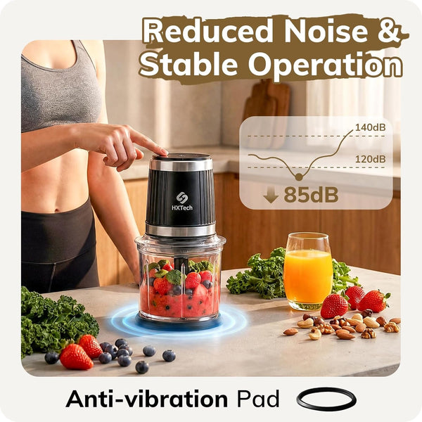 4 Cup Food Processor Set: 2-Speed Electric Food Chopper with 2 Bowls | Mini Food Processor with 2 Pack 420 Stainless Steel 4-Layer Blades, Small Meat Processor for Fruit, Onion, Salsa, Vegetable6