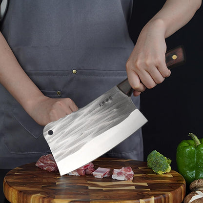Heavy Duty Bone Cleaver Knife 7.2 Inch, Ultra Sharp Meat Bone Chopper Knife, Full-Tang Butcher Knife with Wooden Handle, 50Cr15Mov Stainless Steel Blade Thickness 3.5Mm, TJ SEGA Series TC160816