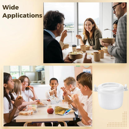 Rice Cooker for Microwave, Large White Plastic Portable Rice Cooker with Lid, Microwave Rice Cooker Small, Ideal for Travel, Multi-Functional Insulated Dinner Pail5