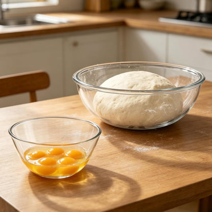 Glass Mixing Bowls with Lids, 2-Piece Large 7QT & 2.4QT Clear Glass Dough Proofing Container, Baking Mixing Bowl for Sourdough, Salad, and Kitchen Prep – Dishwasher Safe5