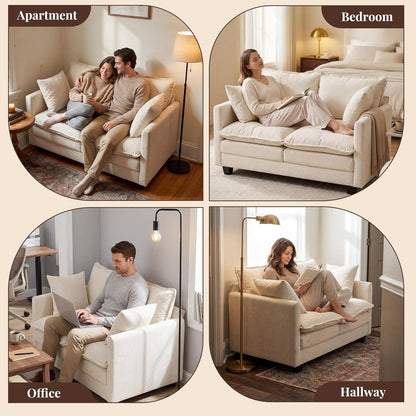 Loveseat Sofa, Cloud Love Seat Couch 3 Layer Cushion for Small Spaces9
