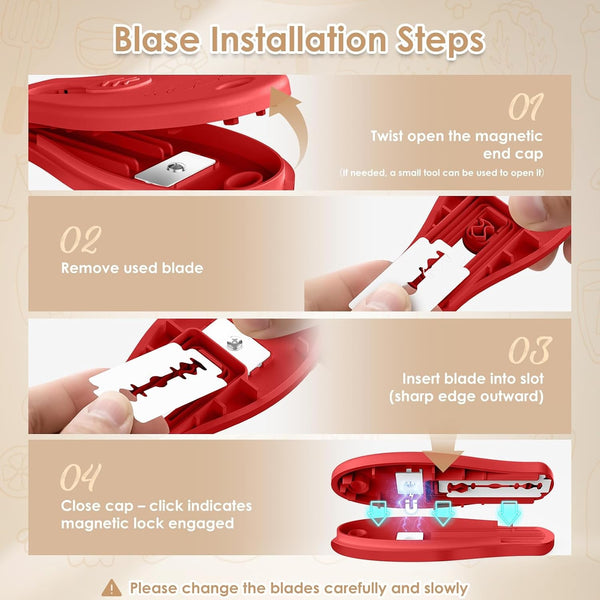 Bread Lame Sourdough Scoring Tool, Extractable & Magnetic Bread Scoring Tool, Scoring Knife for Bread Baking, Bread Razor for Homemade Bread, Sourdough Scorer Tool, Includes 5 Razor Blades-Red4