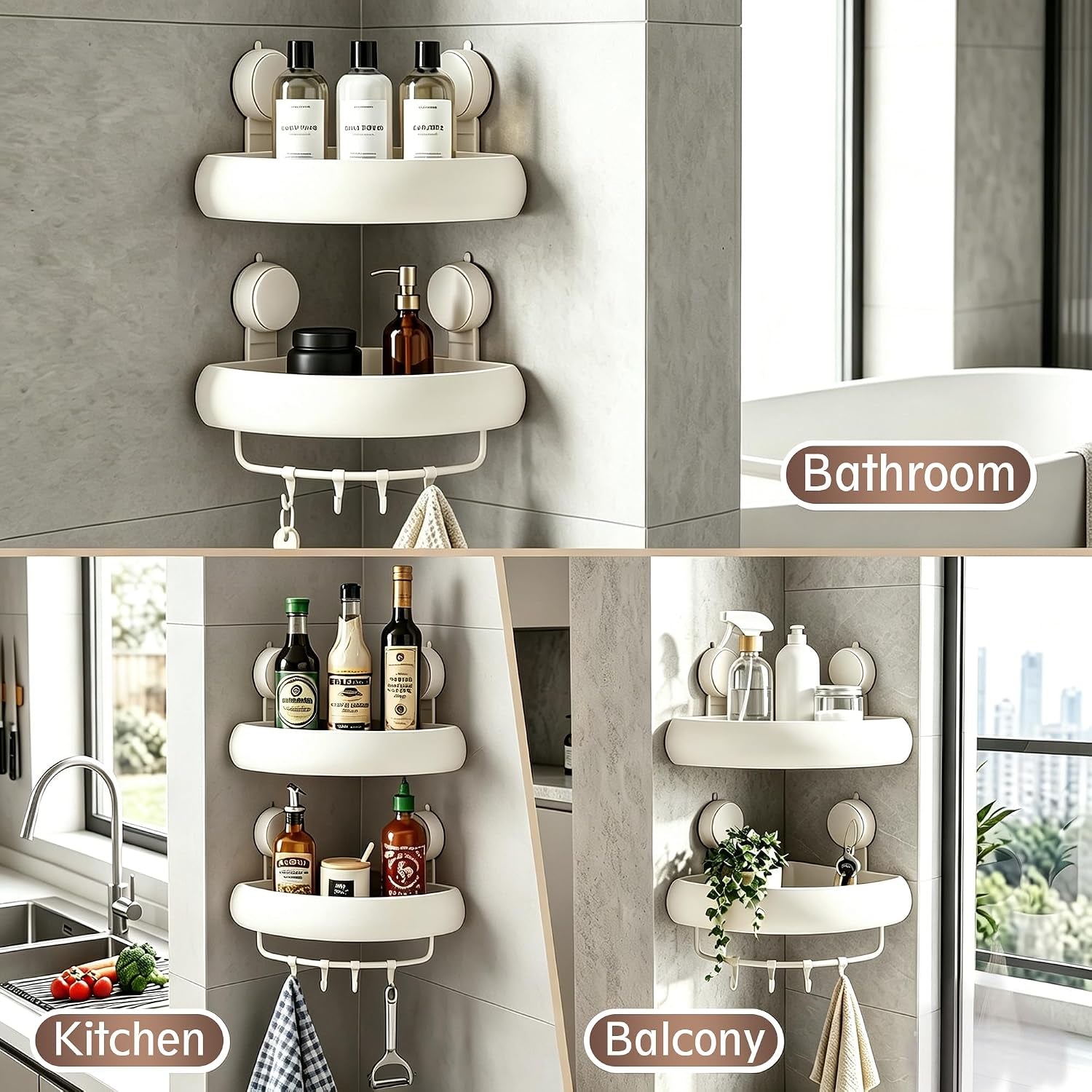 shower-caddy-suction-cup-2-pack-cream-white-no-drilling-corner-bathroom-organizer-rust-proof-shower-shelf-for-inside-shower-with-removable-hooks-towel-bar