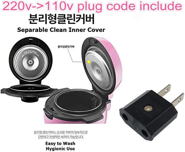 Electric Mini Rice Cooker CJE-A0306 for 3-4 People, White Color, 220V(110V Plug Code Include) Korean Electric6
