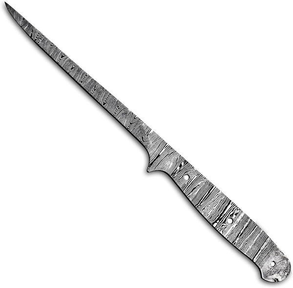 Custom Hand Forged Damascus Steel Blank Blade Fillet Knife Fisherman'S Filet Fishing Knife Blade Damascus Blade Billet Handmade Knife Making Supply (FB-08)4