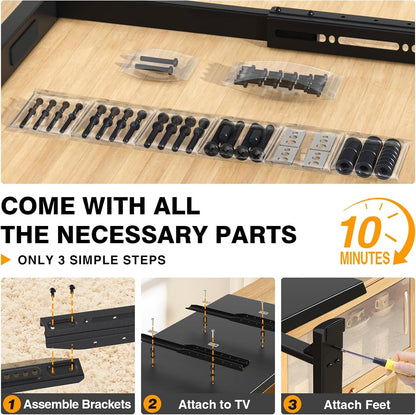 Universal TV Legs, Table Top TV Stand Base with Height Adjustable | for Most 37-90 Inch Tvs, Holds up to 150Lbs with Cable Management, Max VESA 800X600Mm, Black6
