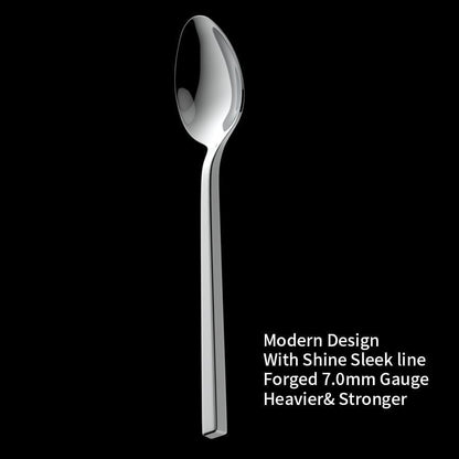 Cube 65-Piece Forged Stainless Steel Flatware Set Cutlery Set with Utensil-Serving Set, Silverware Set Service for 12, Mirror Finish, Dishwasher Safe2