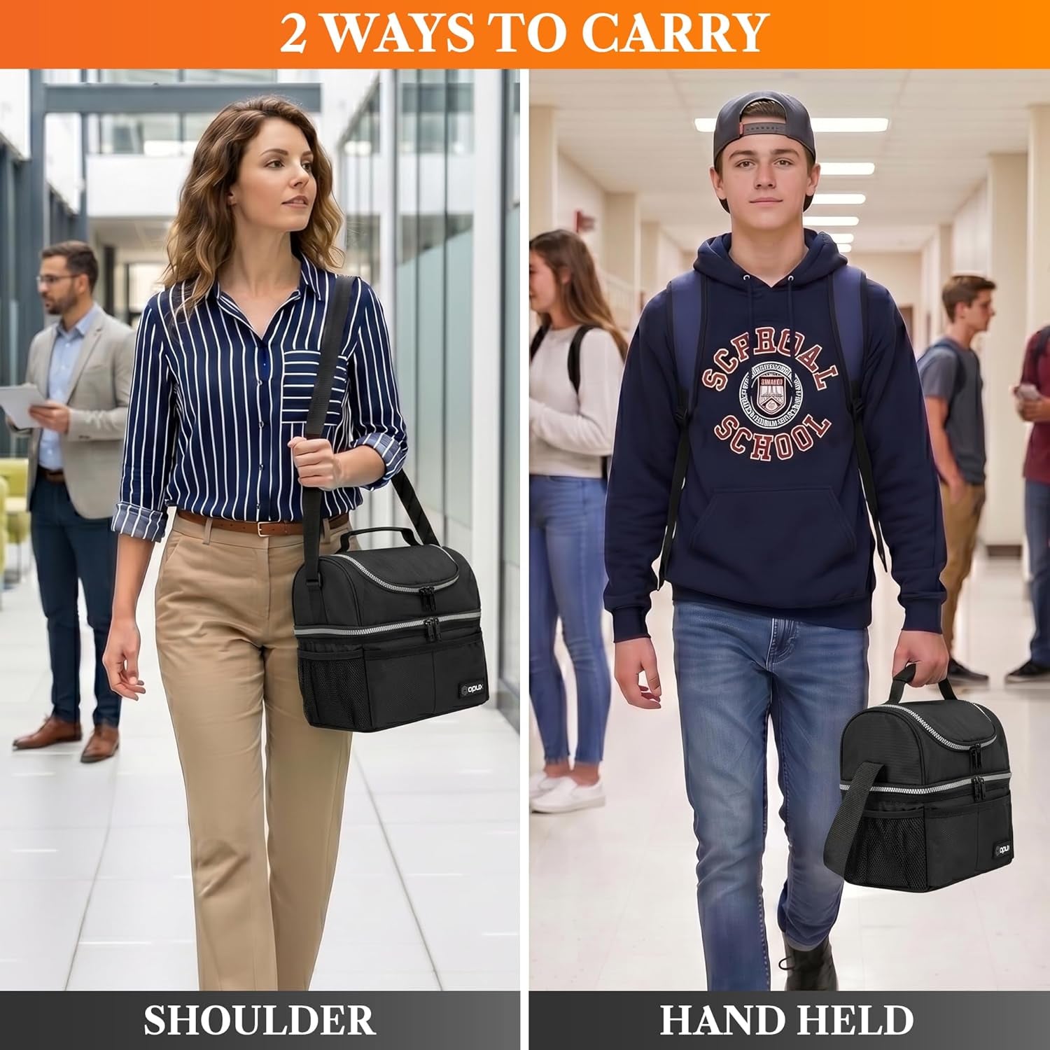insulated-lunch-bag-for-men-women-double-decker-leakproof-black