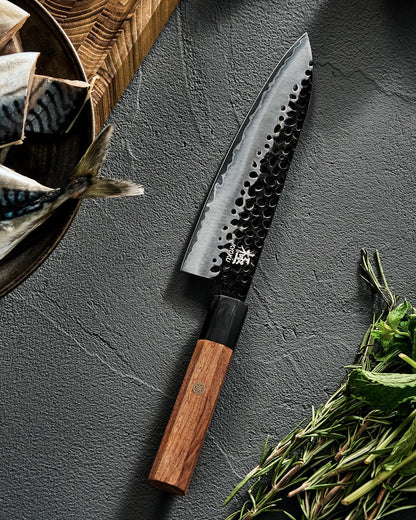 8" Chef Knife - Japanese 3 Layer Steel Kitchen Knife Rosewood Handle7