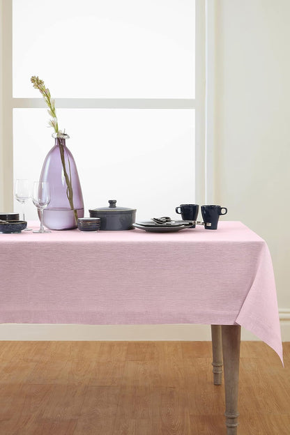 100% Pure Linen Tablecloth Pink Rectangular, Athena 60 X 90 In2