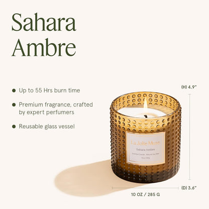 Sahara Amber Scented Candles for Home, Natural Soy Wax 55 Hrs5
