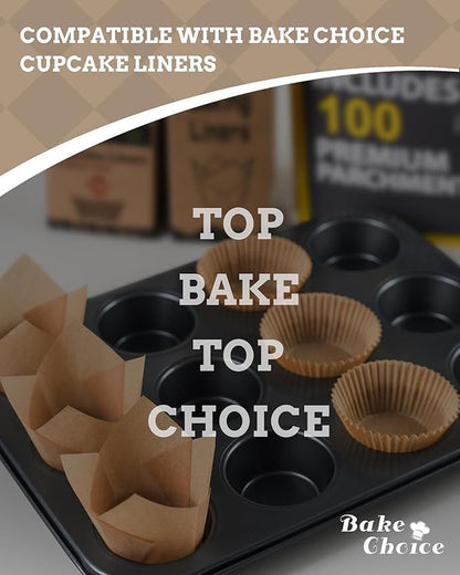 2 Muffin Pan for Baking, Standard Cupcake Pan with 100 Liners | Includes 100 Natural Cupcake Liners, Non-Stick Muffin Tin Nonstick 12 Cup, Baking Pans Set, Carbon Steel Baking Supplies9