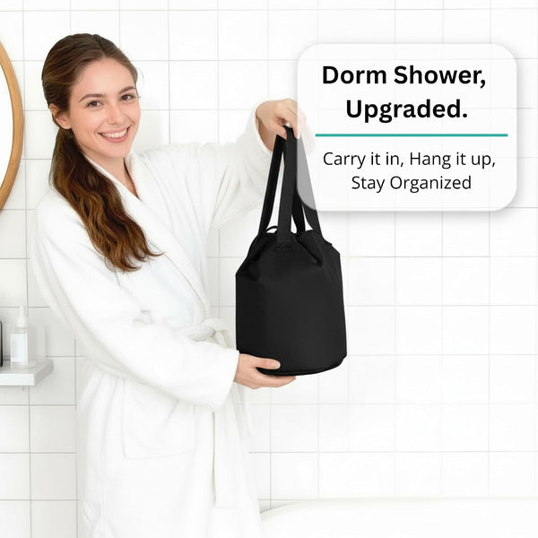 Quick Dry Mesh Shower Caddy for College Dorms – Lightweight Shower Caddy Mesh with Drawstring Top, Breathable Mesh Bottom, and Multiple Pockets with Zippers for Cruise Essentials for Shower (Black)5