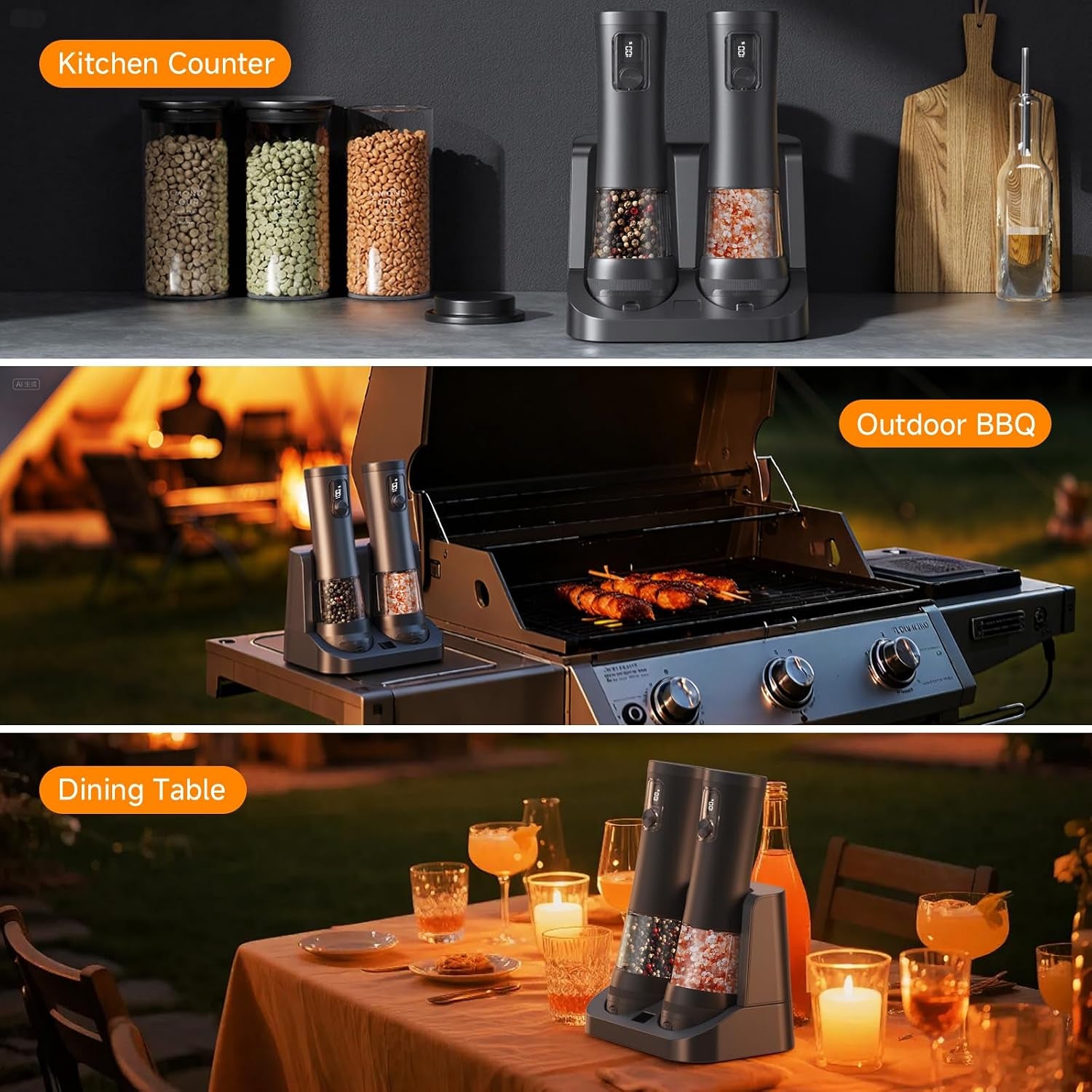 electric-salt-and-pepper-grinder-set-2-pack-rechargeable-automaticblack