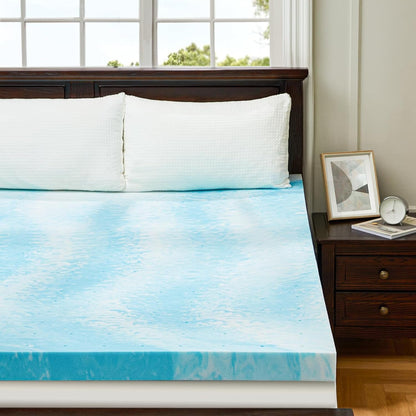 3 Inch Twin XL Memory Foam Mattress Topper, Cooling Gel Infused Mattress Pad, Ventilated Bed Topper for Pressure Relief, Dorm Room Essentials, Blue8