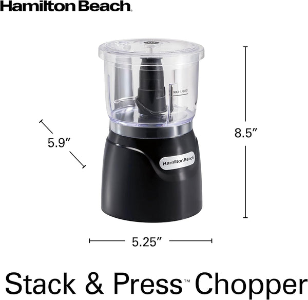 3 Cup Electric Vegetable Chopper & Mini Food Processor | Simple Stack & Press Design | 350 Watts & Stainless Steel Blades for Dicing, Mincing & Puree | Dishwasher Safe | Black7