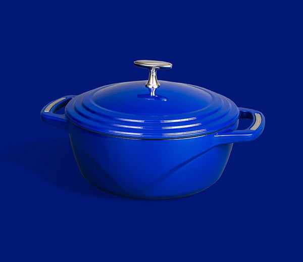 USA Enamel 4.5 Qt Enameled Cast Iron Dutch Oven - Cast Iron Cookware - Dutch Oven Pot with Lid - Smoothing Sailing Color - 4.5 Qt Capacity5