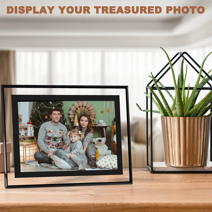 8X10 Picture Frames Set of 2, Black Glass Photo Frame, Only for Tabletop Display, Gift Picture Frame, Horizontally or Vertically (8X10, Black)3