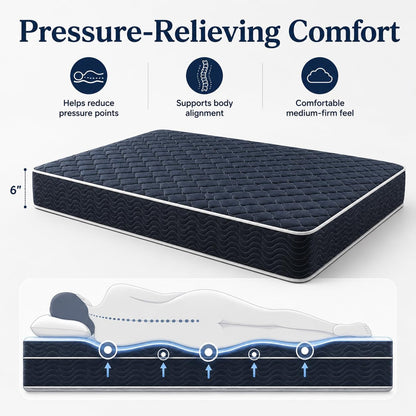 Twin Size Memory Foam Mattress, 6 Inch Bed Mattress in a Box Water-Resistant6