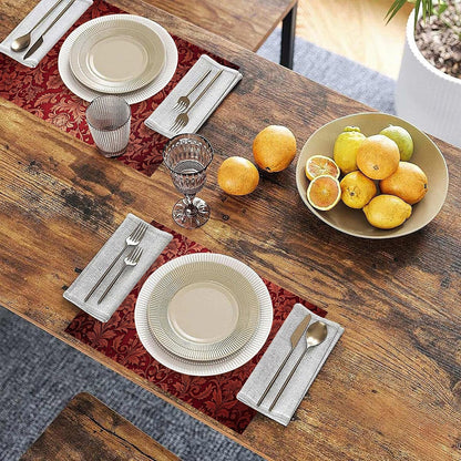 Red Baroque Floral Placemats Set of 6 Linen Table Mats, 12X18 Inch Washable Placemats for Dining Table, Non Slip Heat Resistant Mats for Kitchen Home Decor4