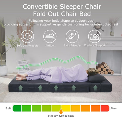 Folding Sofa Bed, Convertible Sleeper Chair Bed, Floor Sofa with Bag3