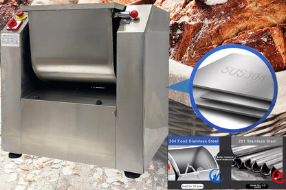 Commercial Dough Mixer All Stainless Steel Pizza Dough Mixer 110V Dough Blender Kneading Machine with 25 KG Kneading Capacity and 90 Degree Tilt for Schools Bakeries Restaurants Pizzerias7