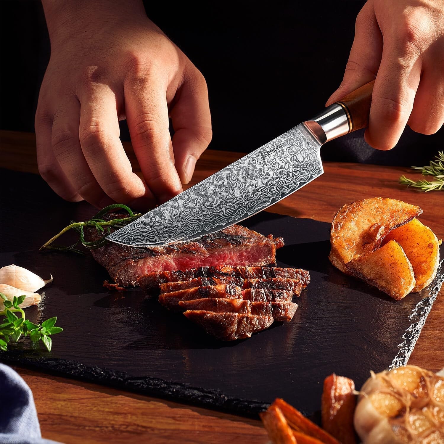 senken-16-piece-damascus-knife-block-set-the-dynasty-collection-japanese-vg10-damascus-steel-with-natural-sycamore-wood-handles-steak-knives-scissors-sharpening-rod-16-piece-knife-block-set