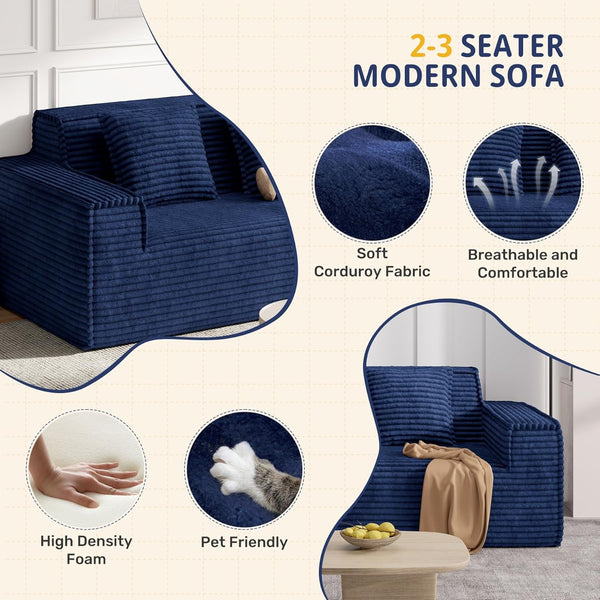 75'' Modern Loveseat Sofa, No Assembly Required Comfy Deep Seat Couches 1 Pcs for Living Room, Bedroom, Apartment6